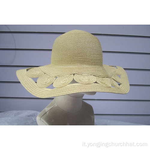 Cappelli flosci del sole con treccia di carta fine scavata